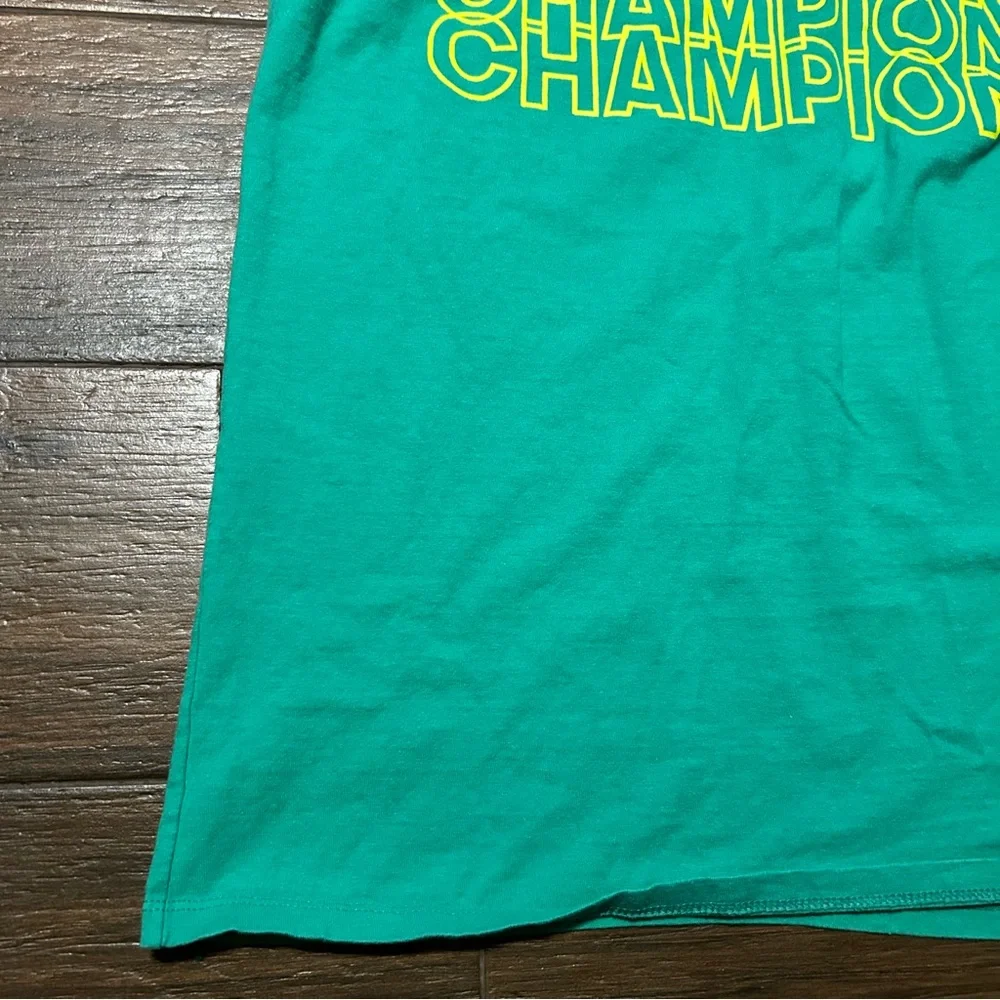 Champion Men’s‎ Short Sleeve Medium Shirt Green with Neon Green Letters - Picture 6 of 10
